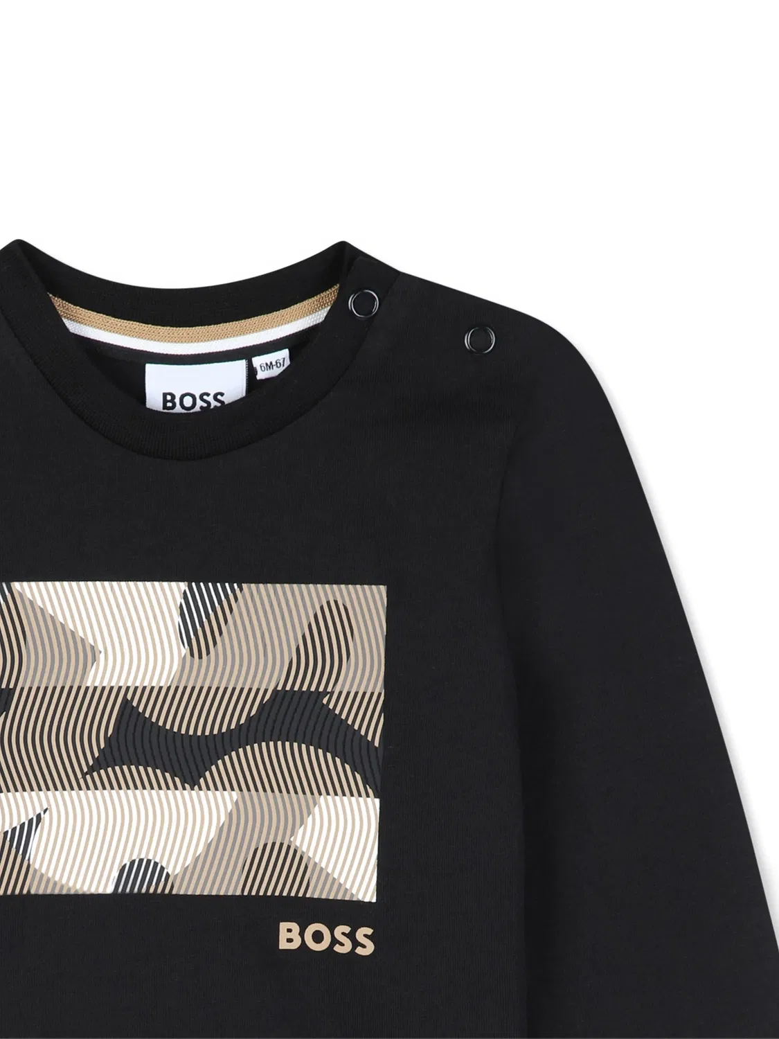 Футболка с длинными рукавами и графичным принтом Boss Kidswear, черный — фото 3