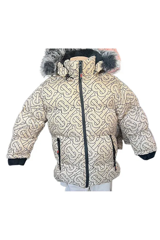 Детское зимнее пальто для девочек пуховик с капюшоном Bilen, Beige