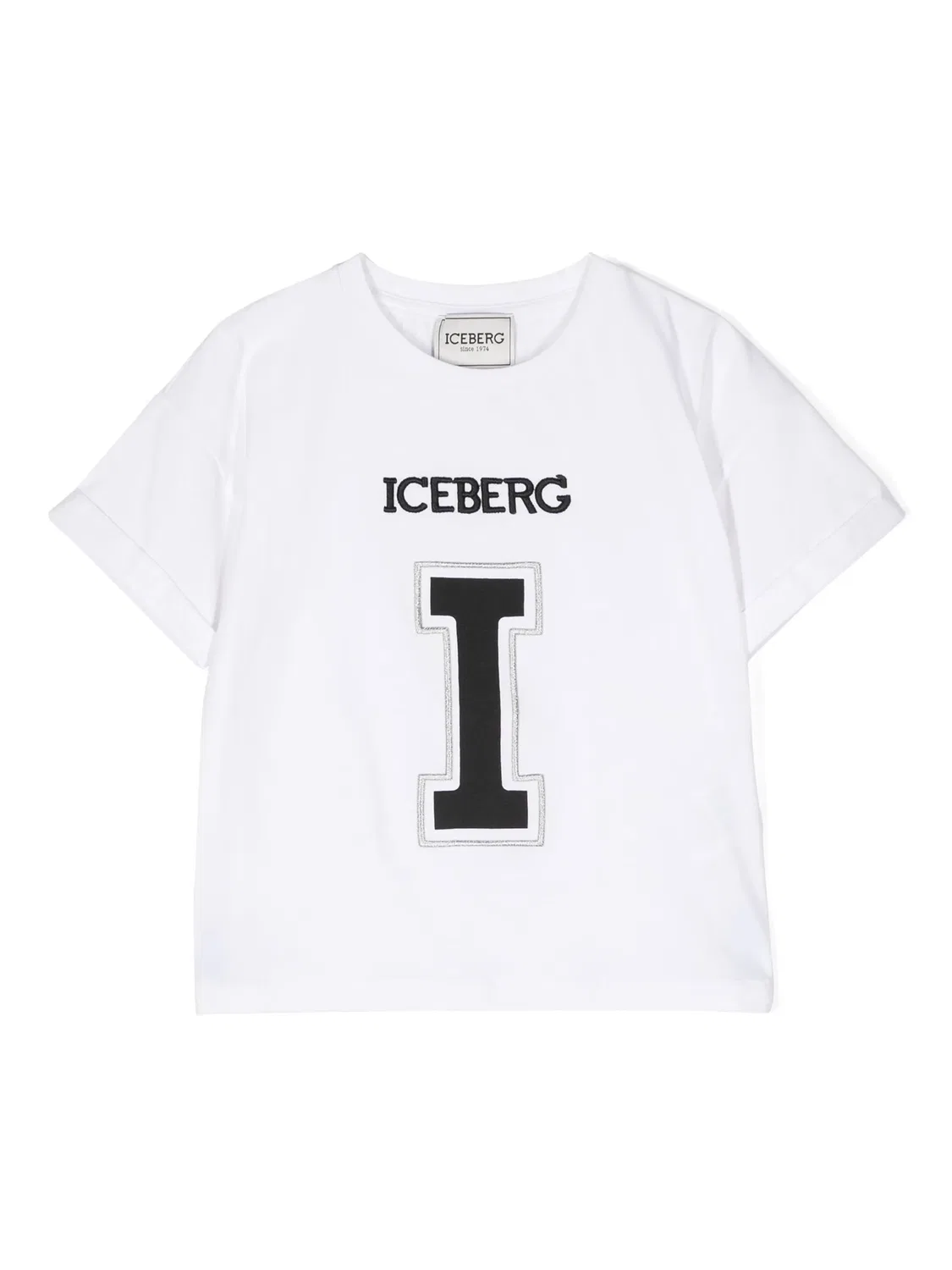 Футболка с вышитым логотипом Iceberg, белый
