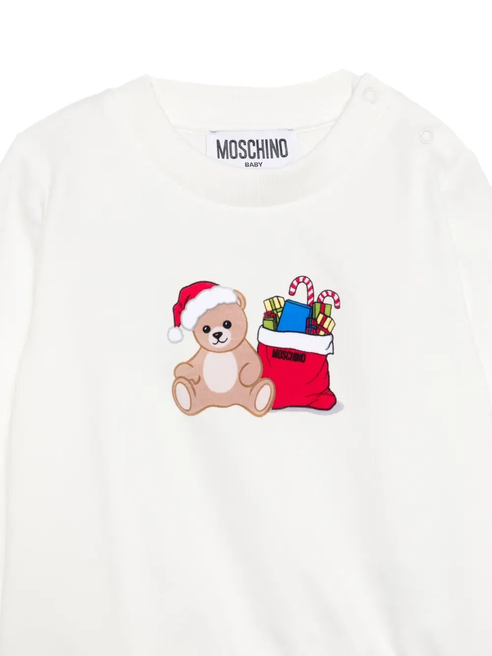 Свитшот с принтом «Тедди» Moschino Kids, белый — фото 3