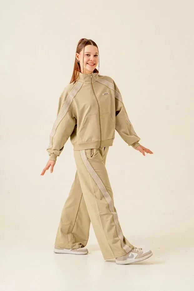 Детский спортивный костюм для девочек с принтом Hausekids, Khaki