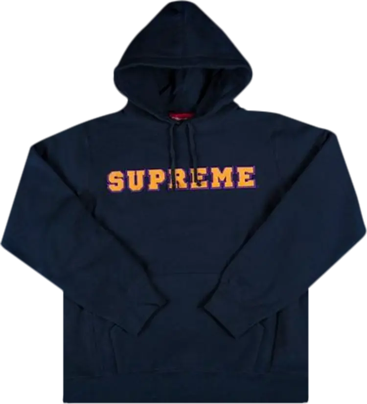 

Толстовка Supreme Cord Collegiate Hooded Sweatshirt 'Navy', синий