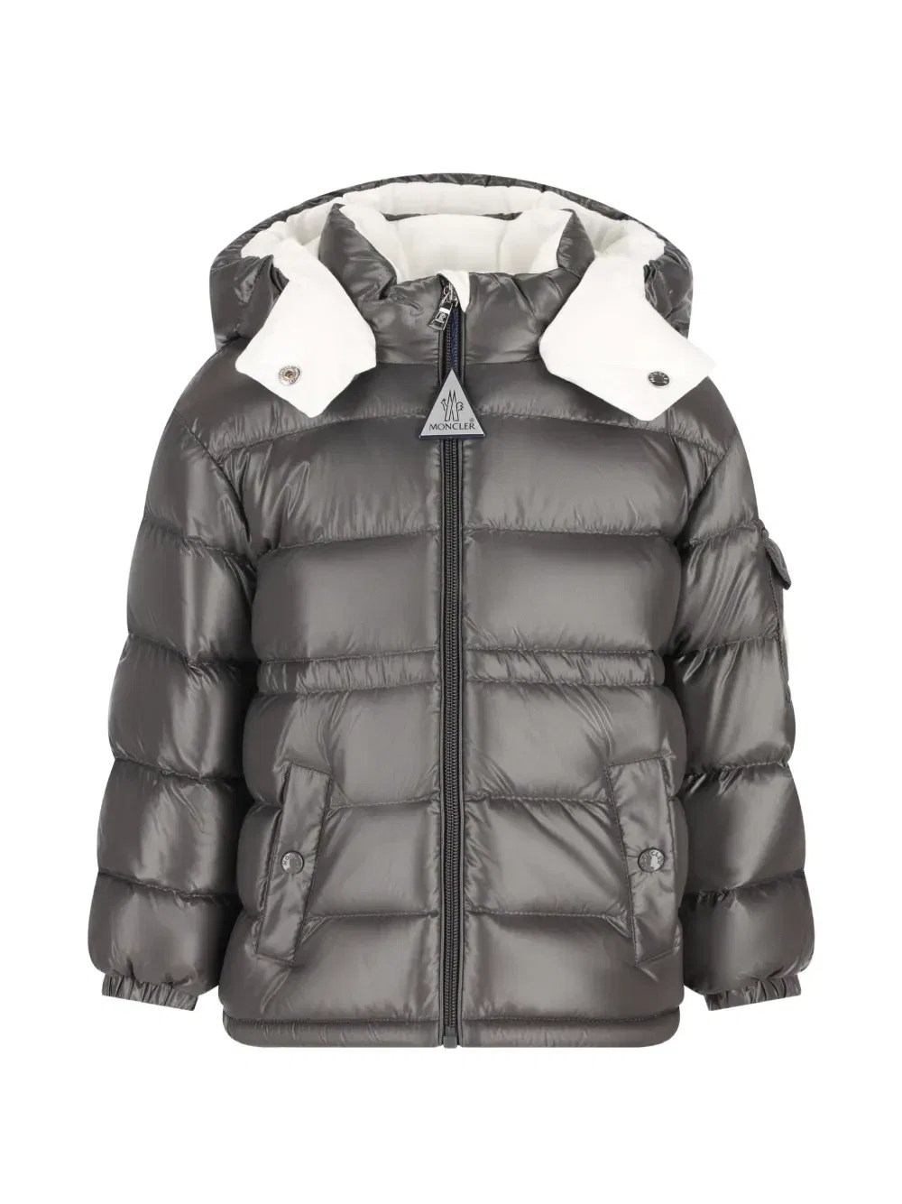 Пуховик с капюшоном Moncler Enfant, серый