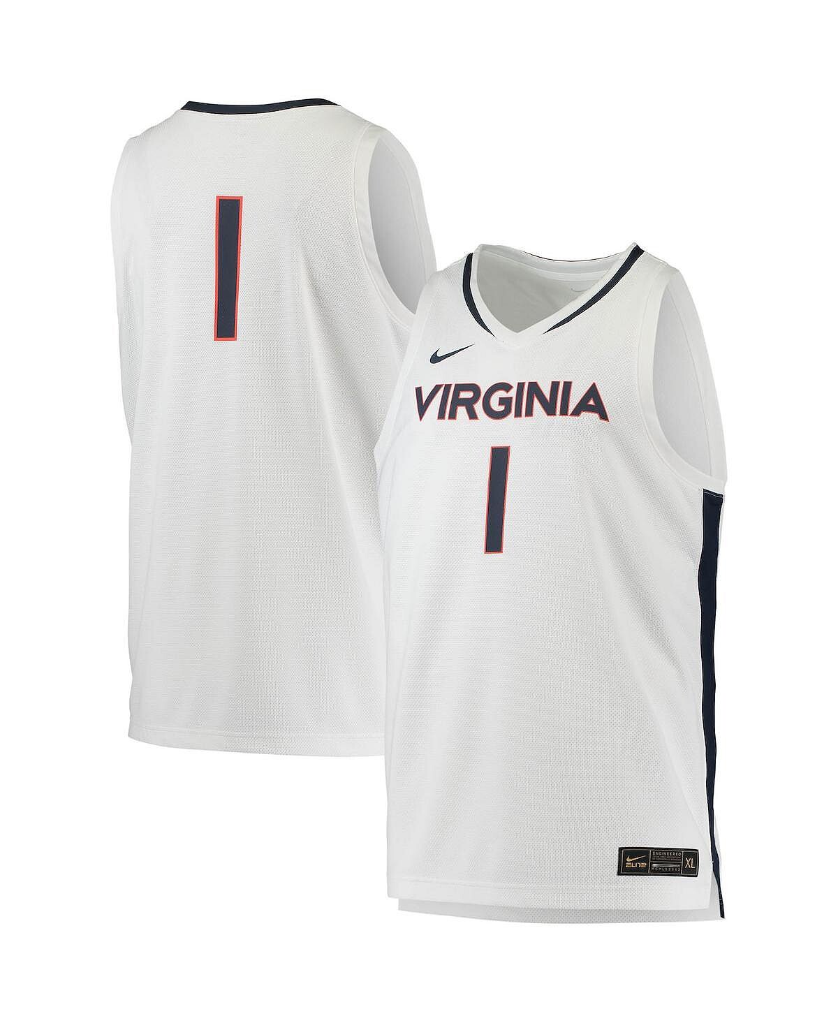 

Мужская баскетбольная майка № 1 white virginia cavaliers replica Nike, белый