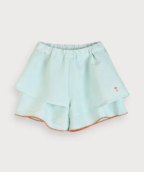 Детские шорты-клеш с вышивкой Baby Blossom moimoln, Mint