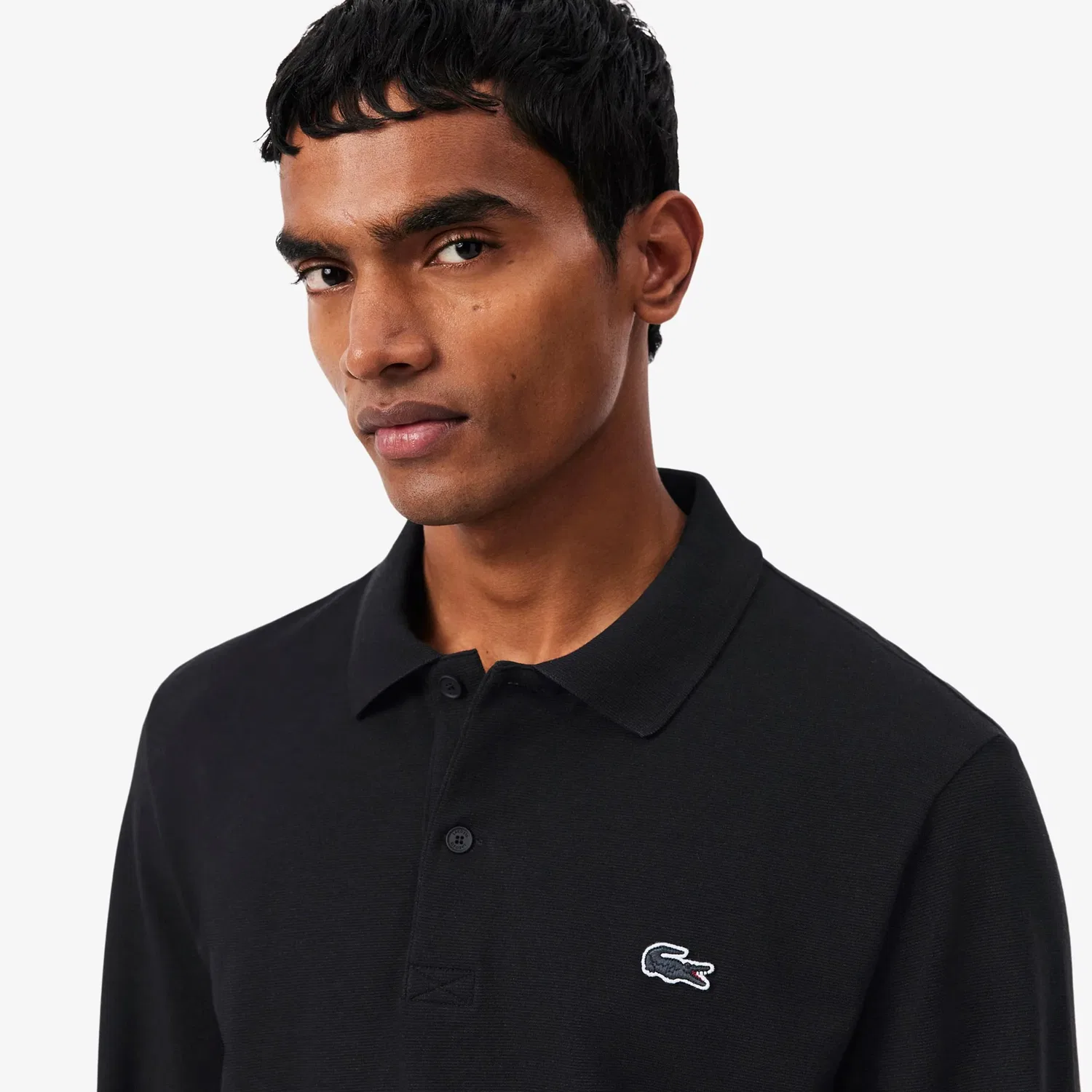 Поло мужское черное Lacoste, Черный — фото 3
