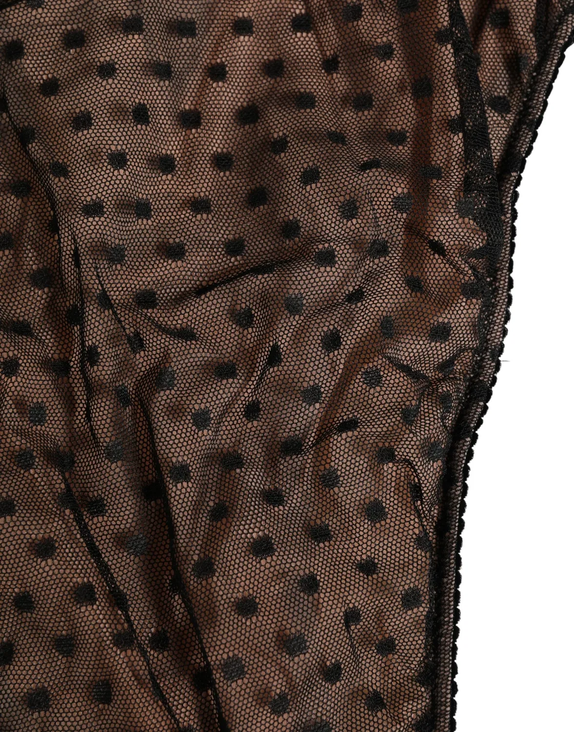 Женские трусы-слипы с принтом Black Beige Polka Dot Butterfly Dolce & Gabbana, Black Polka Dots — фото 4