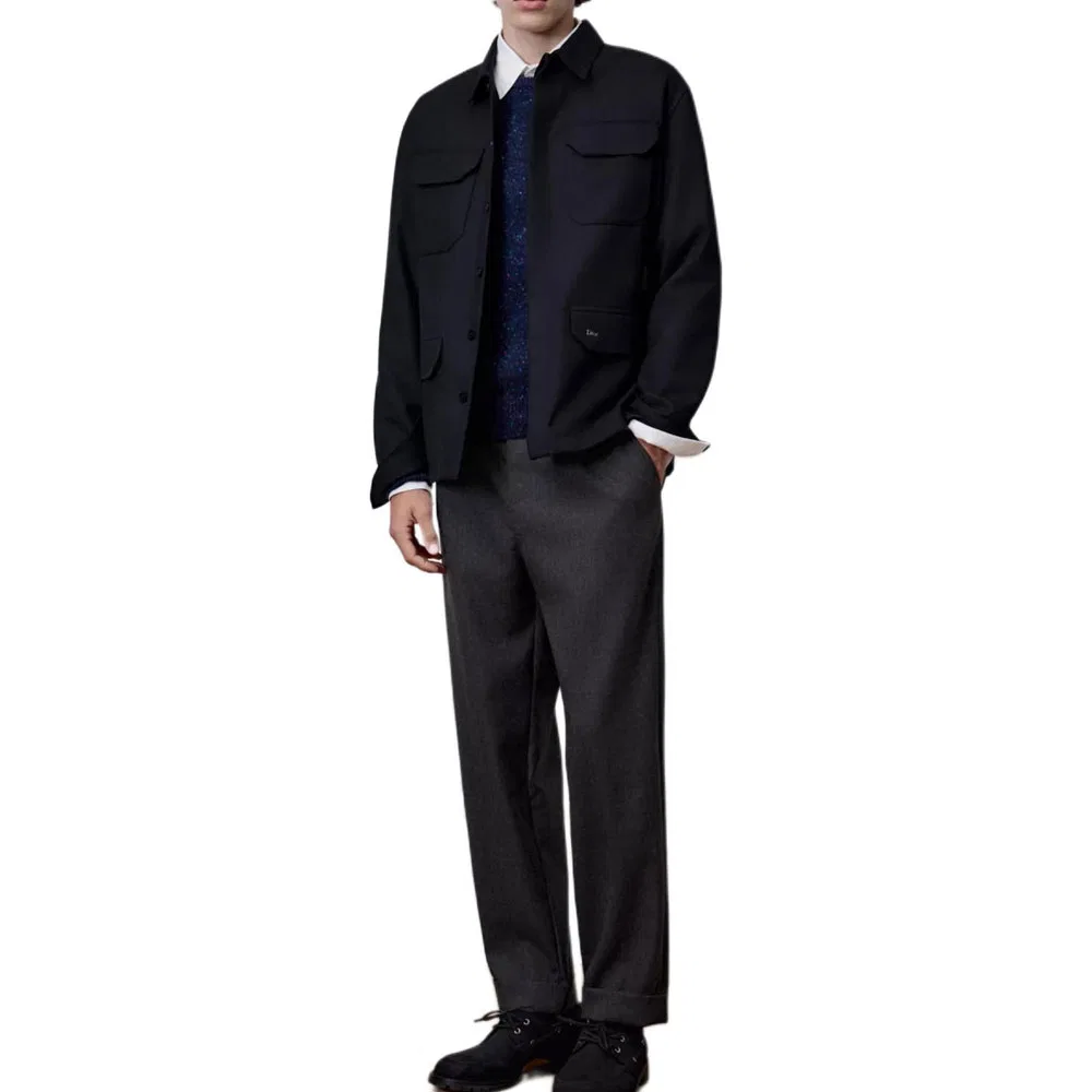 Мужская куртка Marine Blue Lapel Moderate DIOR, Marine Blue — фото 3