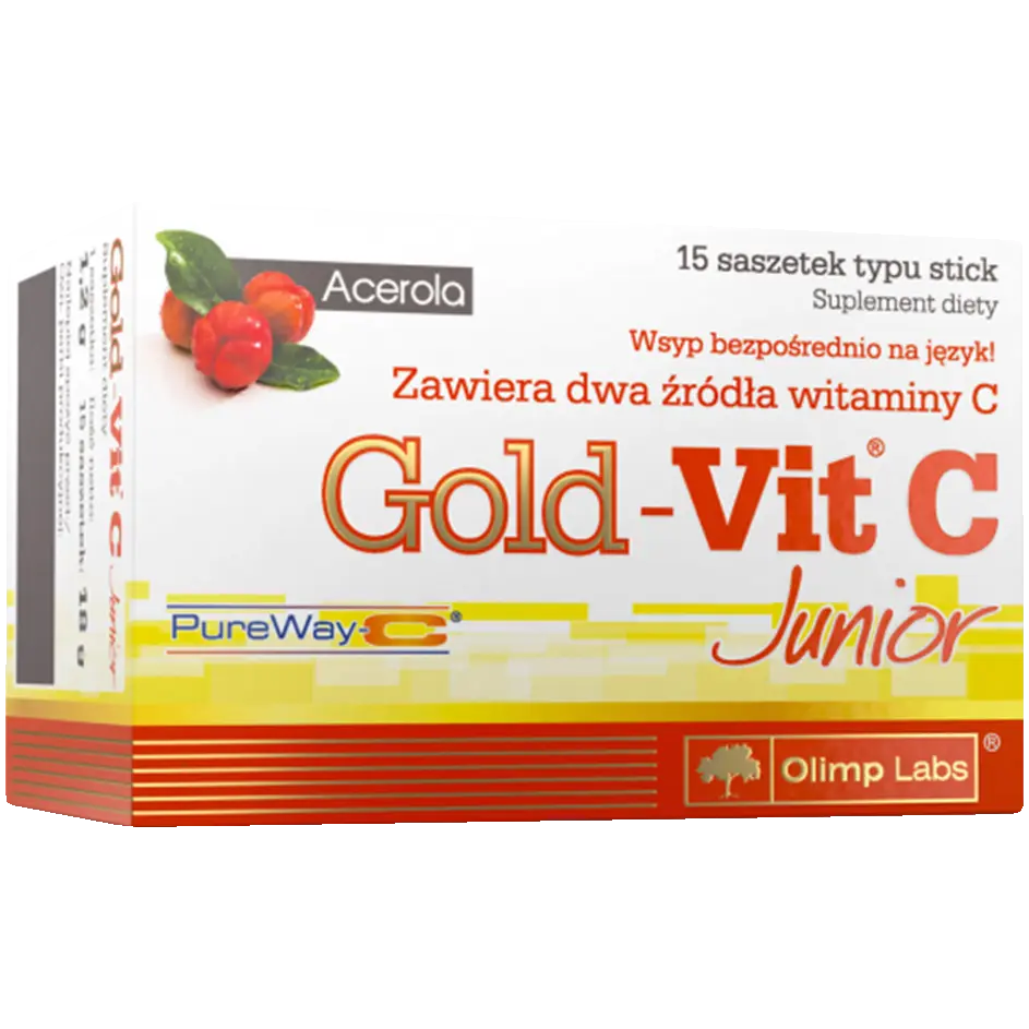 

Olimp Gold-Vit C Junior Добавка со вкусом малины, 15 пакетиков/1 упаковка