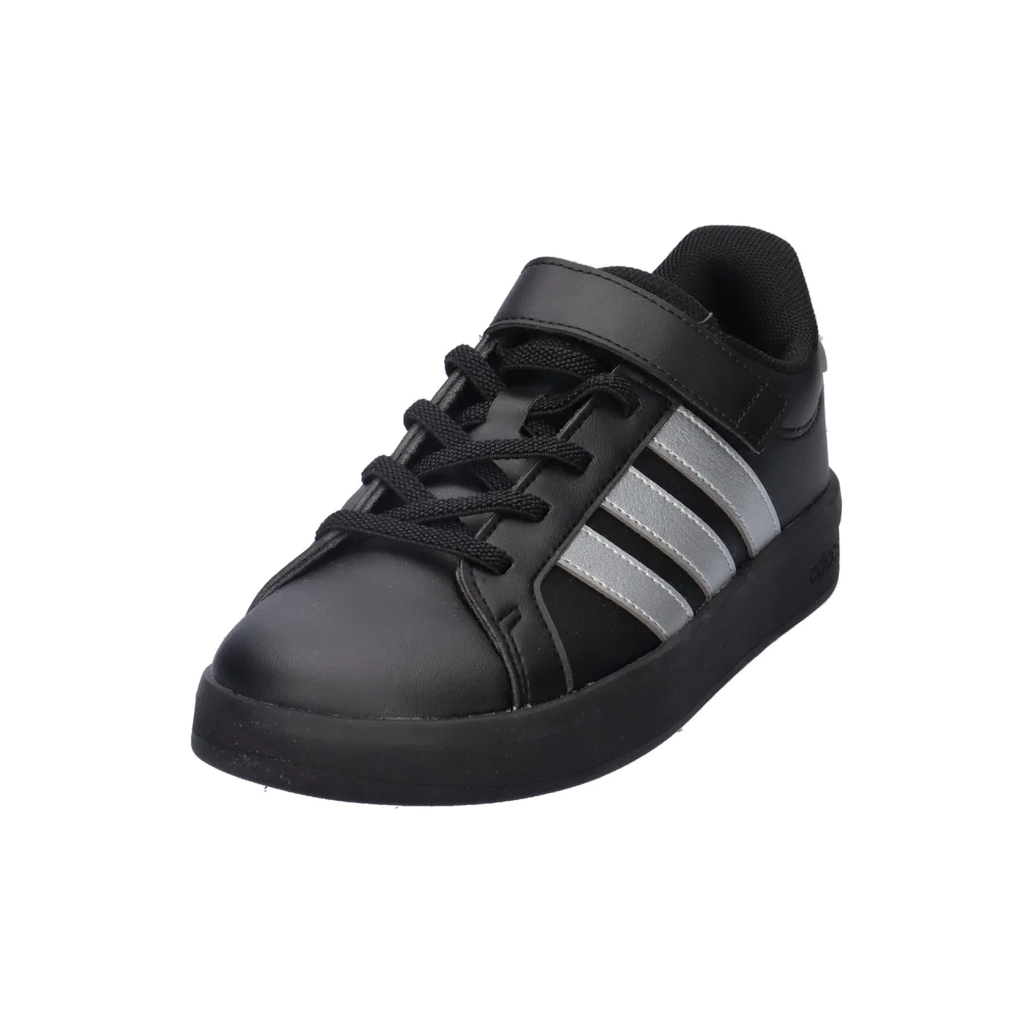 Детские кроссовки с липучкой Grand Court 3.0 EL C Adidas, Schwarz Silber Weiss — фото 4
