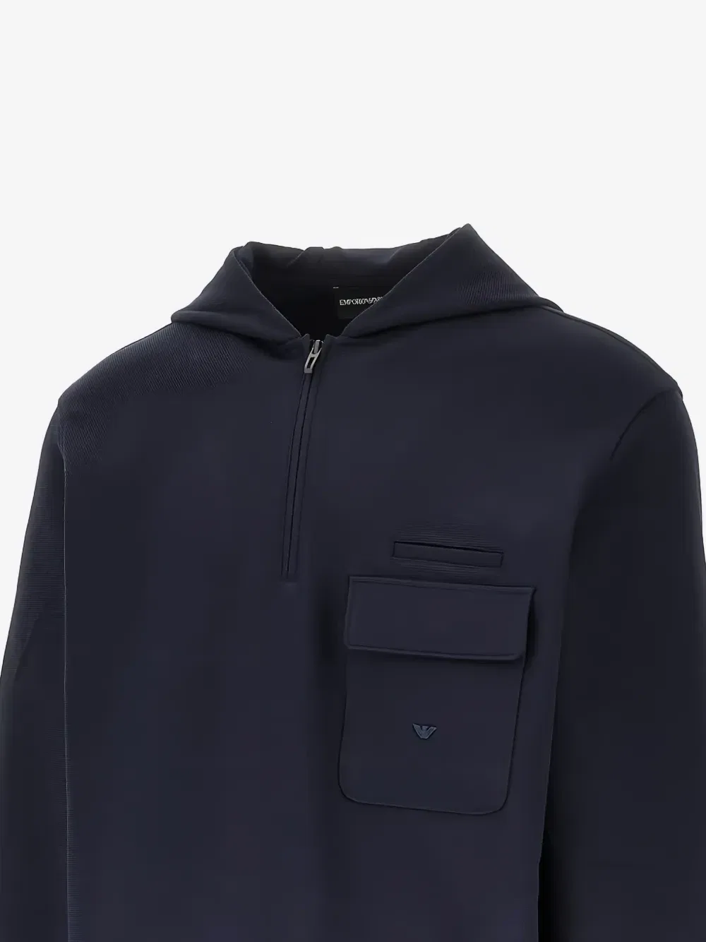 Худи Travel Essential с карманом на четверть молнии EMPORIO ARMANI, синий — фото 2