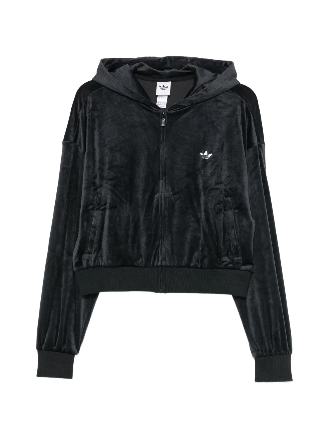 Худи на молнии велюровое синее Adidas, синий