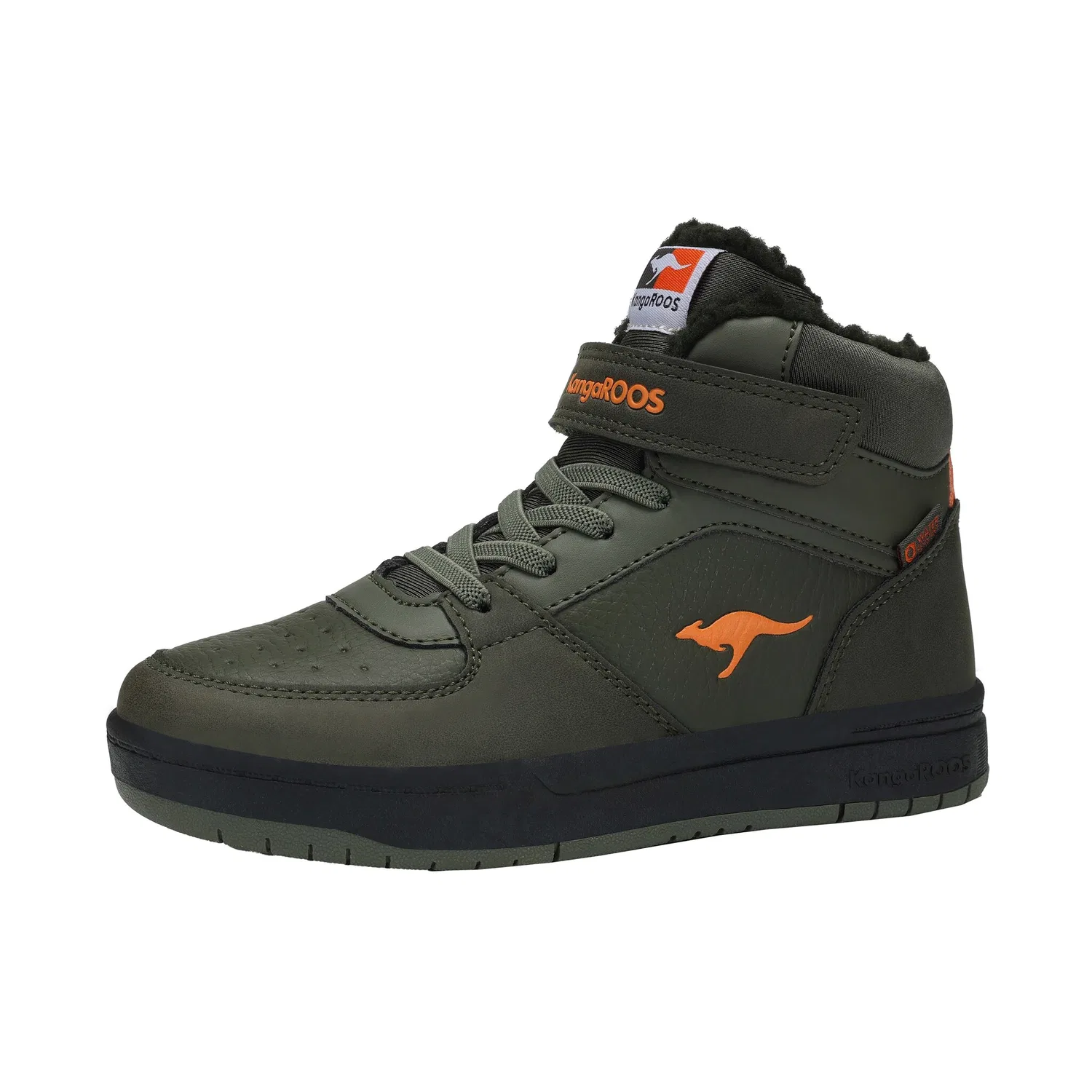 Детские кроссовки с капюшоном KangaROOS K-CP Bound Mid EV, Military Green/Flame