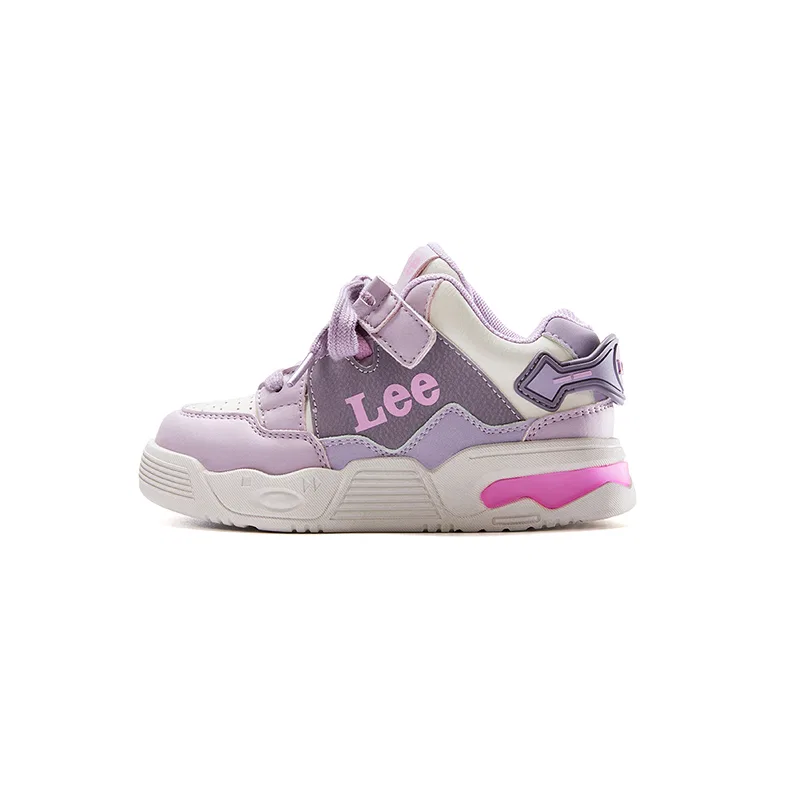 Детские кроссовки для скейтбординга из экокожи Lee, Pink Purple