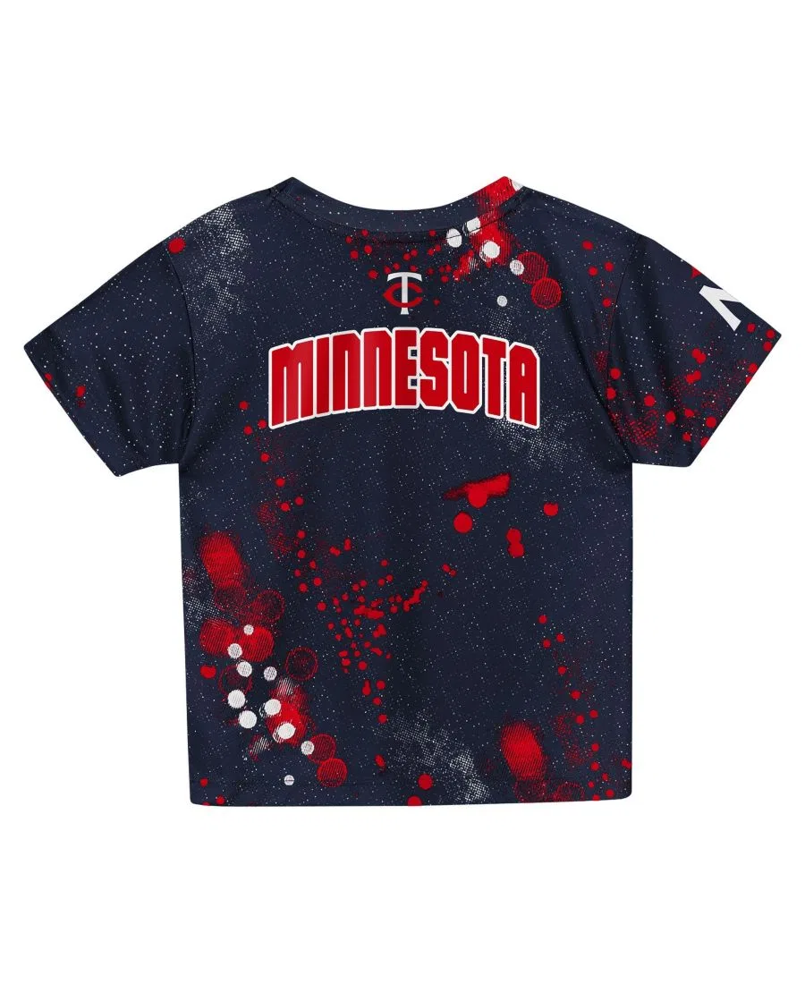 Детский комплект из футболки и шорт с принтом Minnesota Twins Pinch Hitter Outerstuff, Navy — фото 3