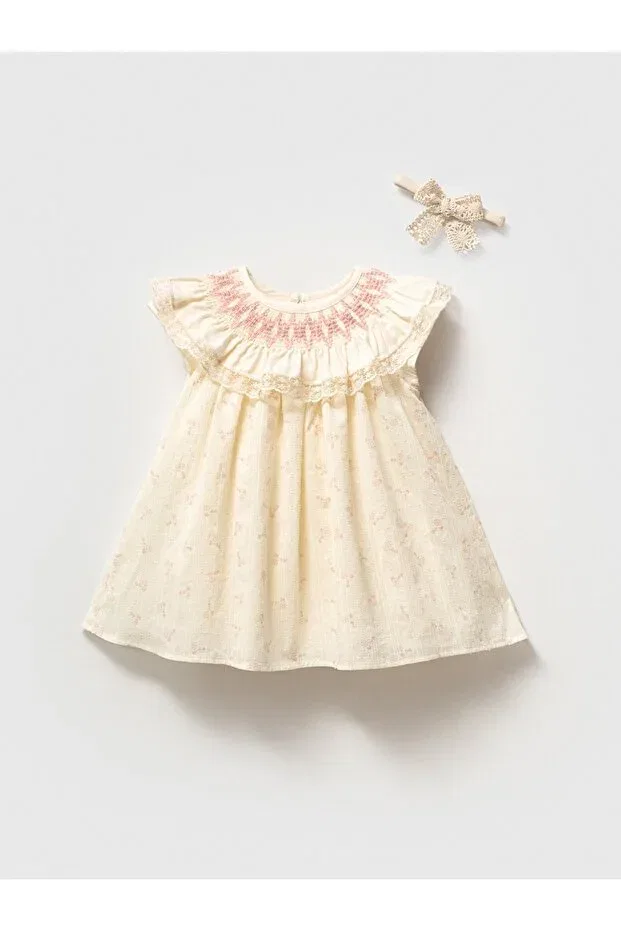 Детский комплект для девочек хлопковый Party Noynoy Baby, Ecru — фото 2
