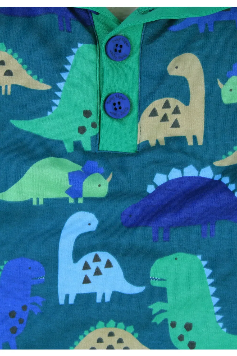 Детский свитшот из флиса с принтом Tonal Dinosaur Toby Tiger, Green — фото 3