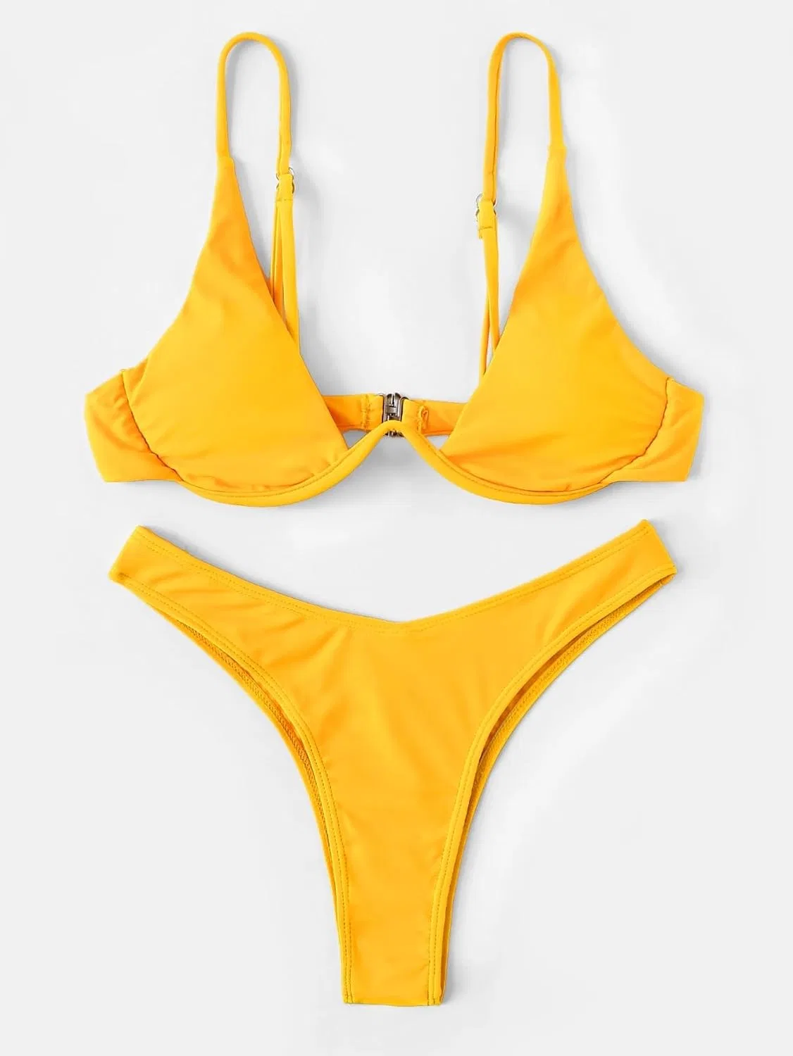Женский бикини-сет с завышенной талией CIVOUX, Mustard Yellow — фото 4