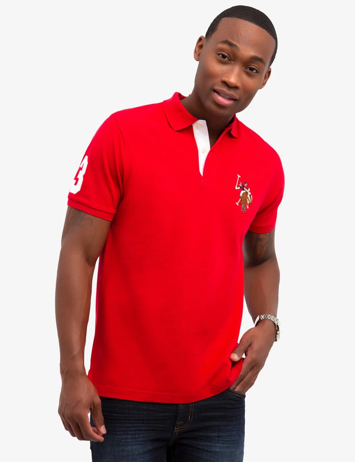 

Футболка поло U.S. Polo Assn. Multi Color Big Logo Solid, красный