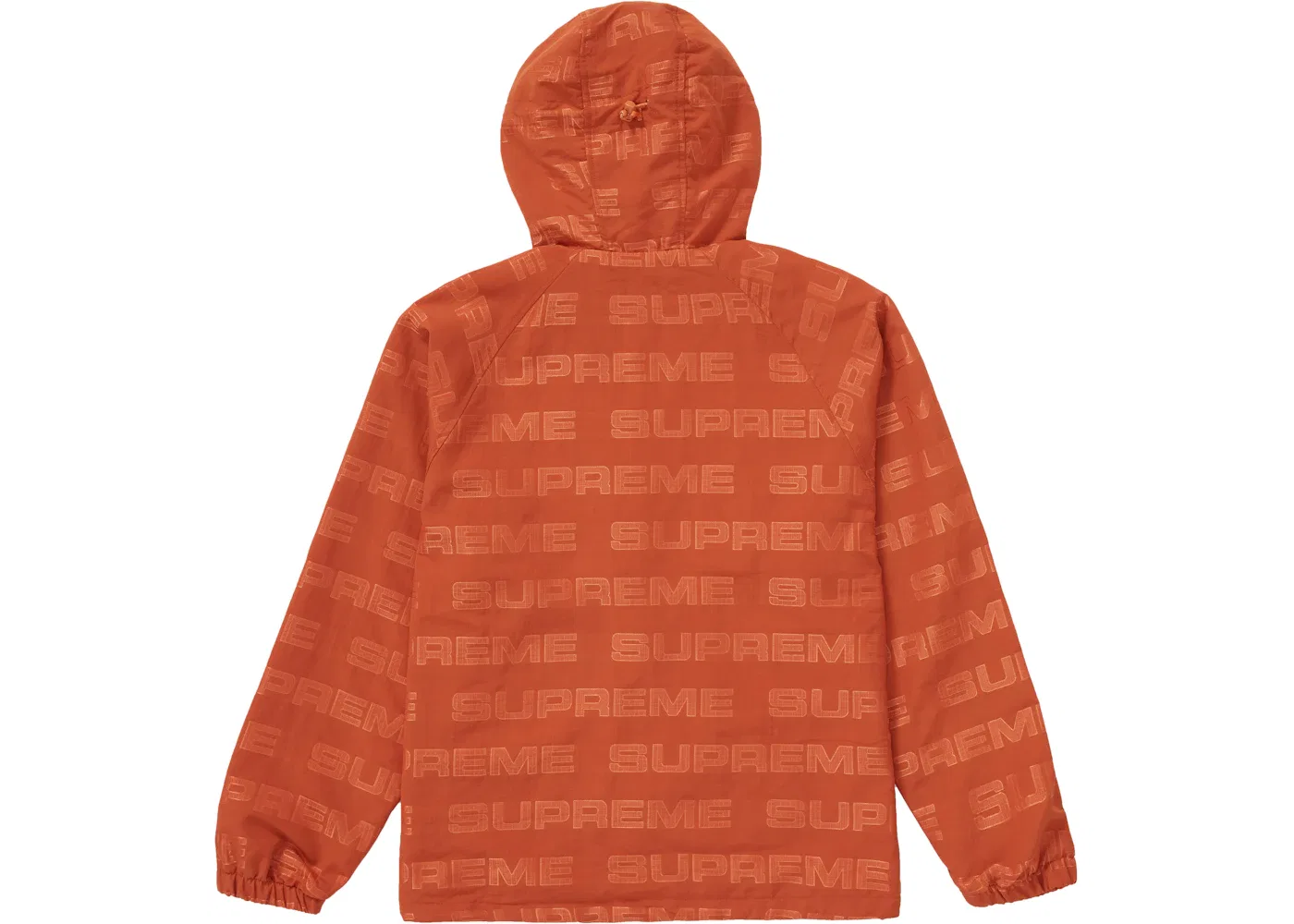 Мужская куртка-ветровка с капюшоном Supreme Logo Ripstop Hooded Track Jacket, Orange — фото 2