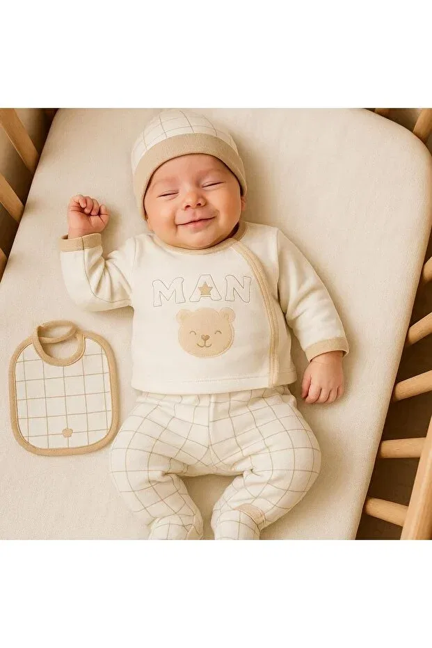 Детский для мальчиков комплект боди с длинным рукавом Bys Baby Fashion, Brown