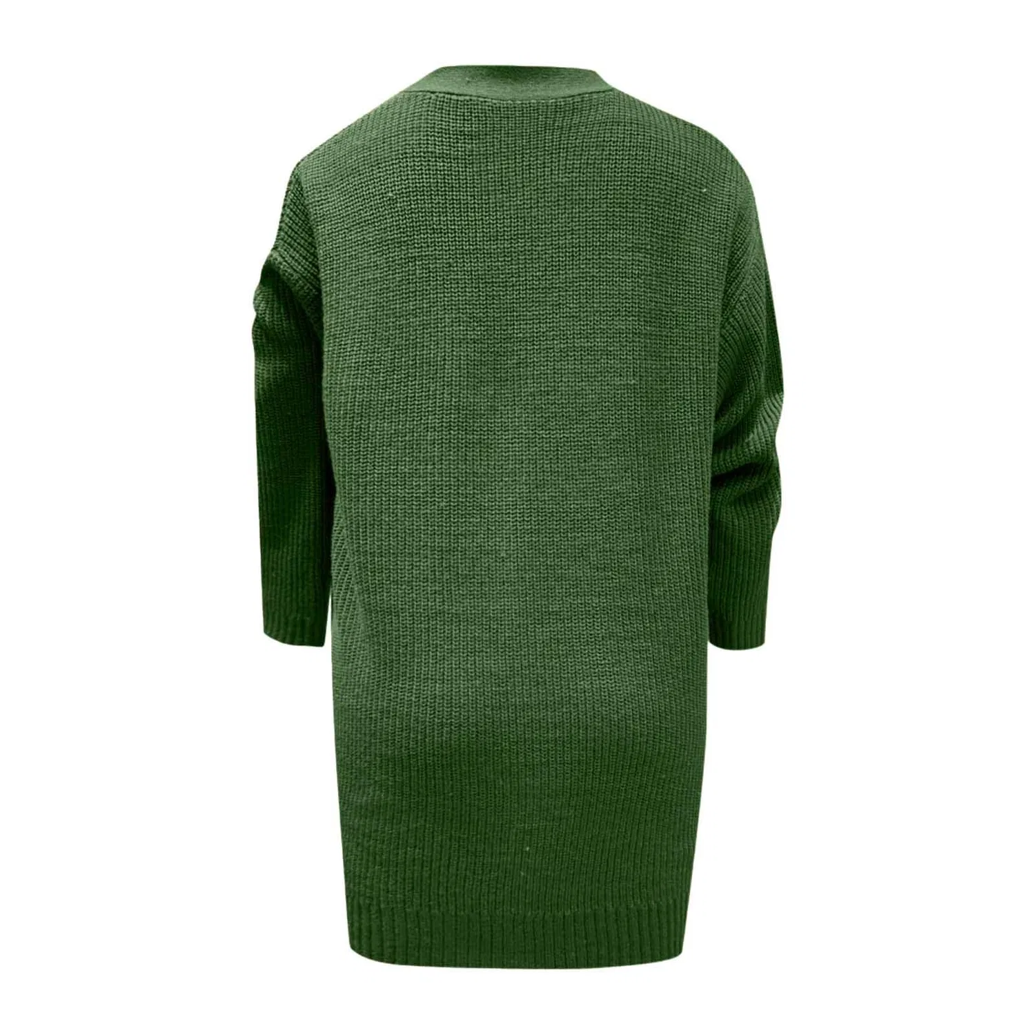 Женский вязаный кардиган с длинным рукавом, свободного кроя, с карманами, Vintage, green — фото 4