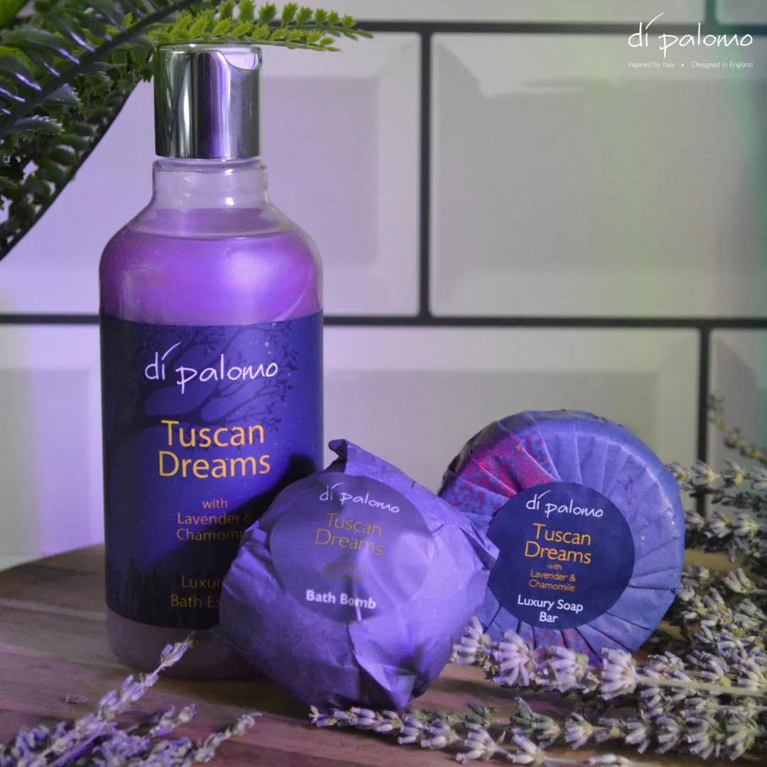 Набор для спа-ухода Di Palomo Lavender & Chamomile, пена для ванн 300 мл, бомбочка, мыло — фото 2