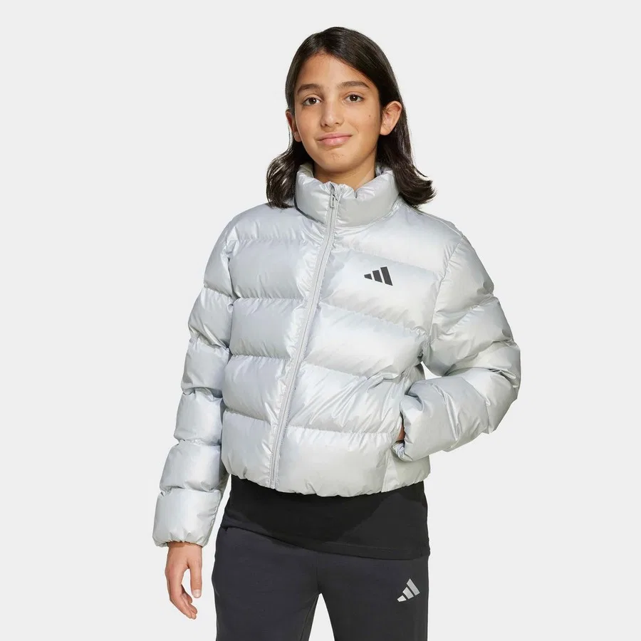 Детская куртка с длинным рукавом J Sd Glam Jkt adidas, Серебристый — фото 2