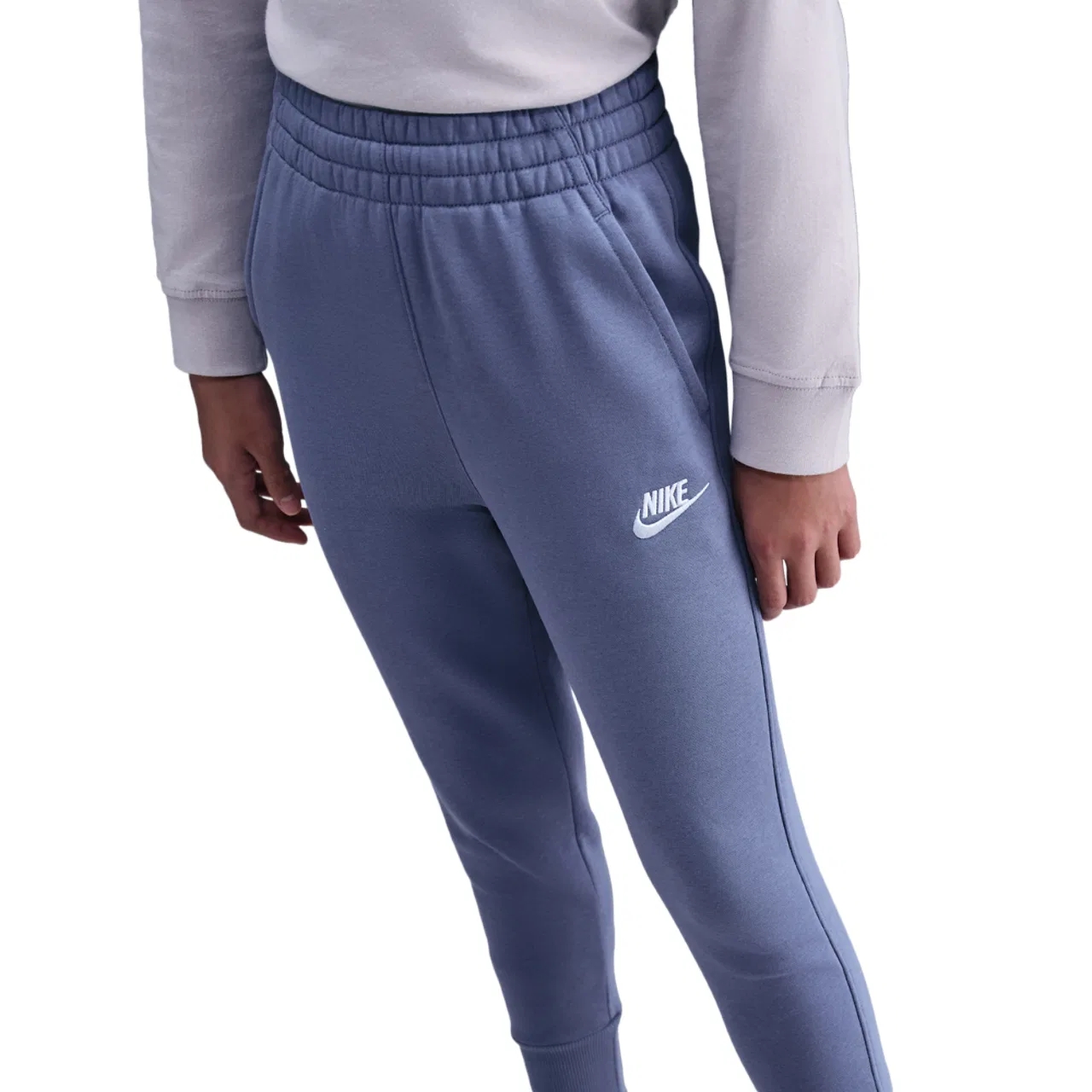Брюки для девочек Club Fleece High Rise Nike, цвет World Indigo/World Indigo/White
