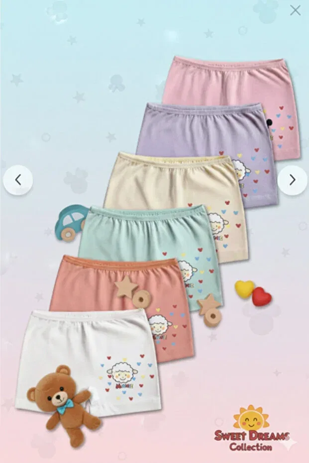Детские боксеры для девочек хлопковые с принтом Basics Şenay, Red Beige Fuchsia Purple