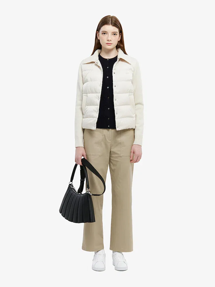 Чиносы женские LACOSTE прямые, базовые, хаки