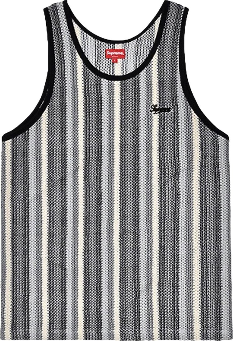 

Топ Supreme Knit Stripe Tank Top 'Black', черный