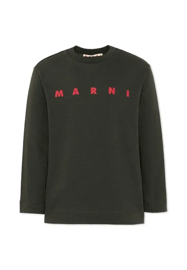 Футболка с принтом Long Sleeved Top Marni, green, зеленый