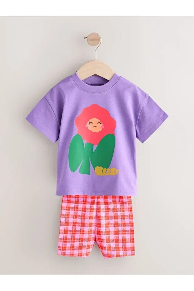 Детский комплект из футболки и леггинсов с принтом Next Baby, Multicolor — фото 2