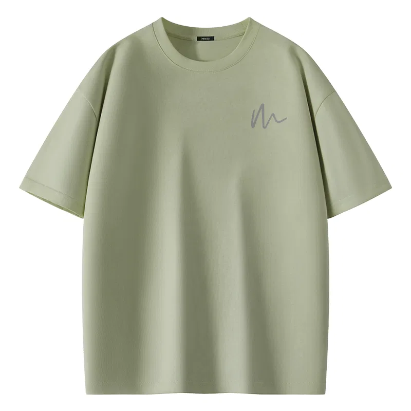 Детская футболка хлопковая Free Line Chest Logo MINISO, Palm Green