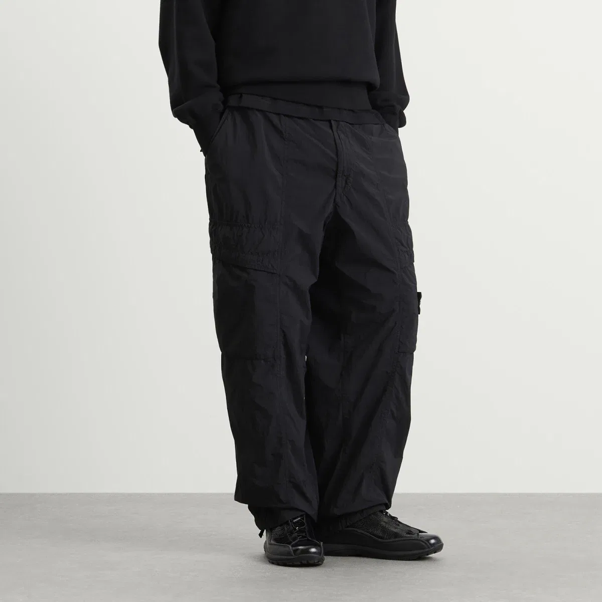 Штаны карго из нейлона Ghost Smerigliato Stone Island, Black — фото 2