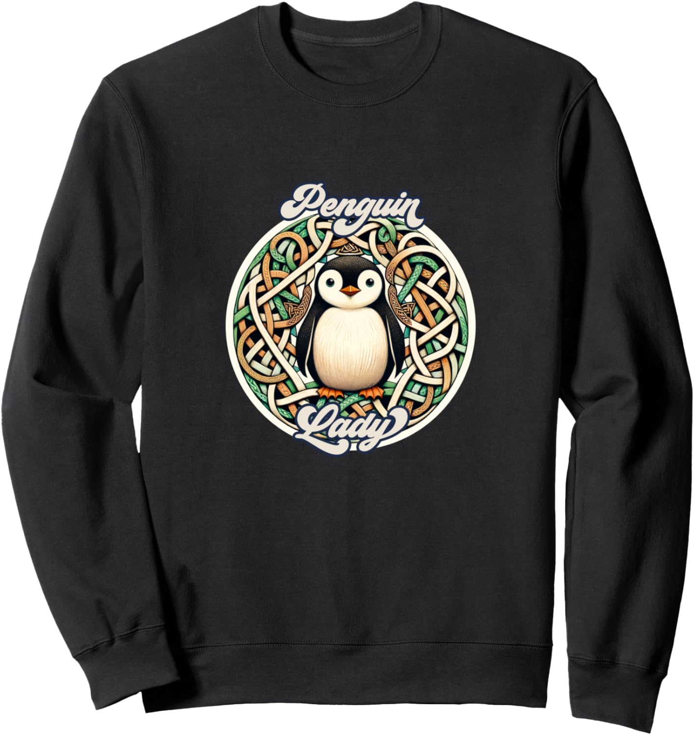 

Изображение пингвина. Милая иллюстрация пингвинихи. Толстовка Celtic Knot Penguins Snugg, черный