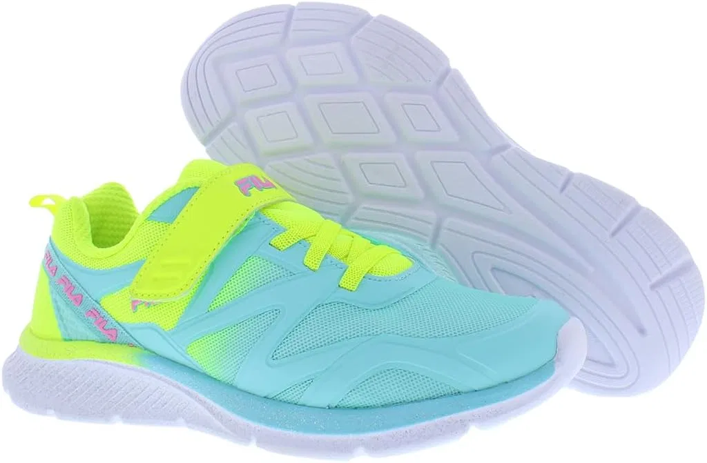 Детские кроссовки для девочек Galaxia 5 Strap Fila, Teal/Yellow-Blue — фото 2