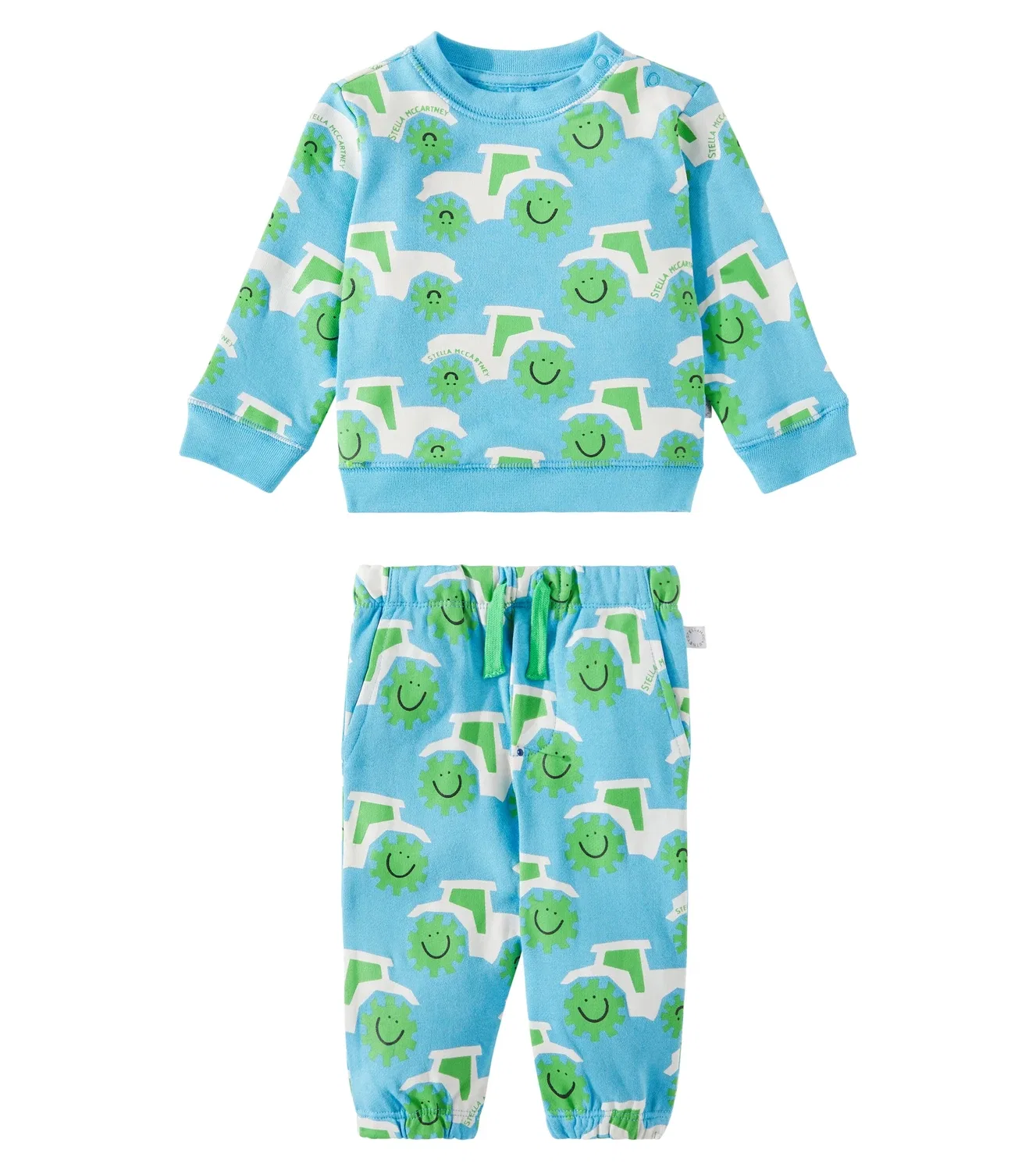 Комплект из фуфайки и спортивных брюк хлопковый Stella Mccartney Kids, синий