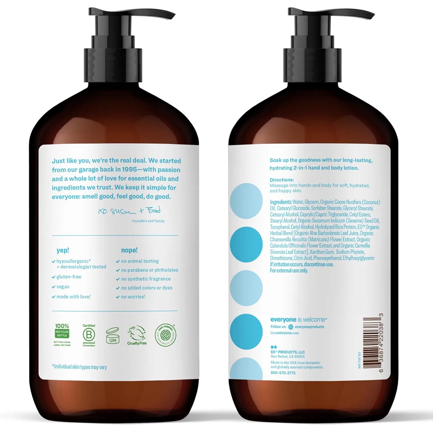 Лосьон для тела Everyone, Unscented, 946 мл, 2 шт Everyone For Every Body — фото 3