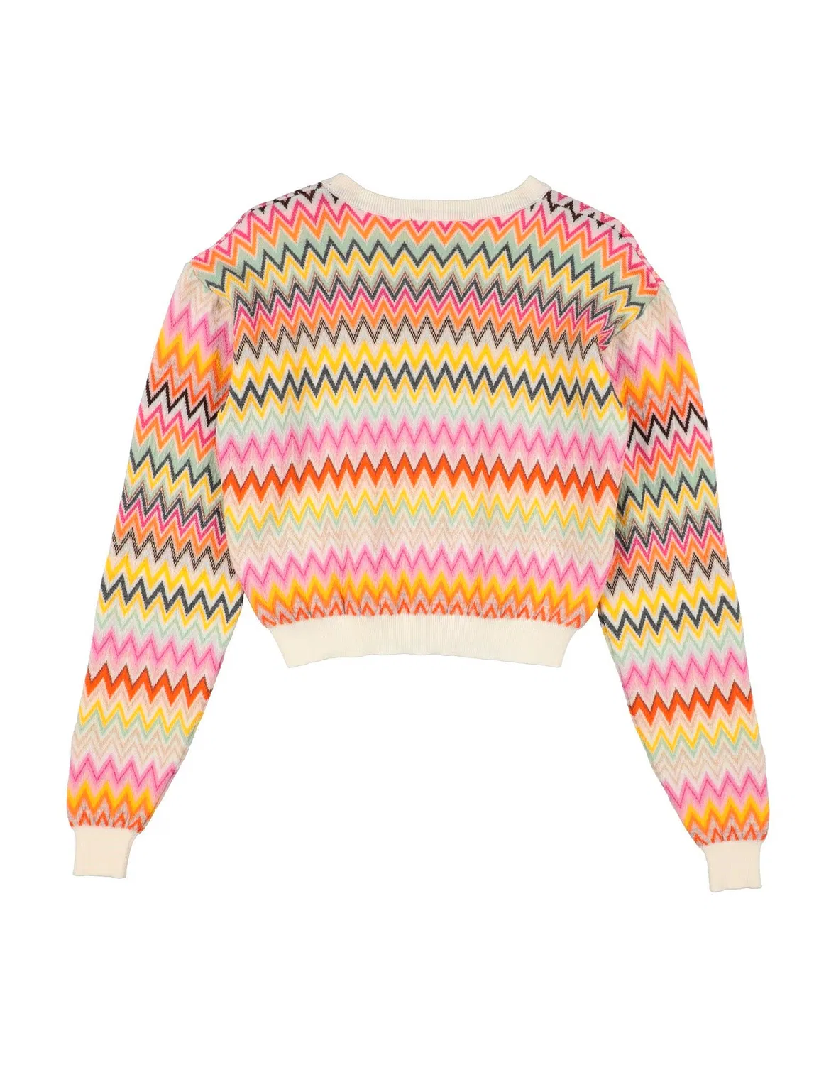 Детский свитер для девочек с интарсией Missoni, фуксия — фото 2