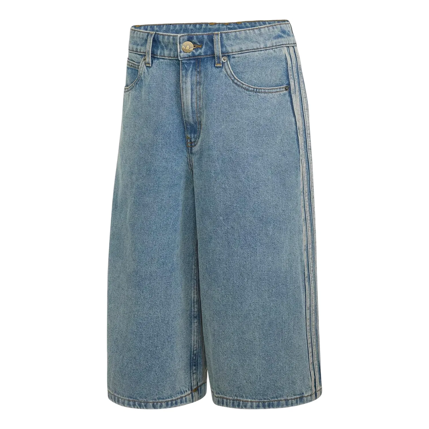 Женские джинсовые шорты с завышенной талией Worn Blue Denim Adidas, синий