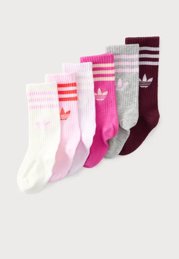Комплект из 6 пар носков Crew унисекс Adidas Originals, сиреневый/кремовый