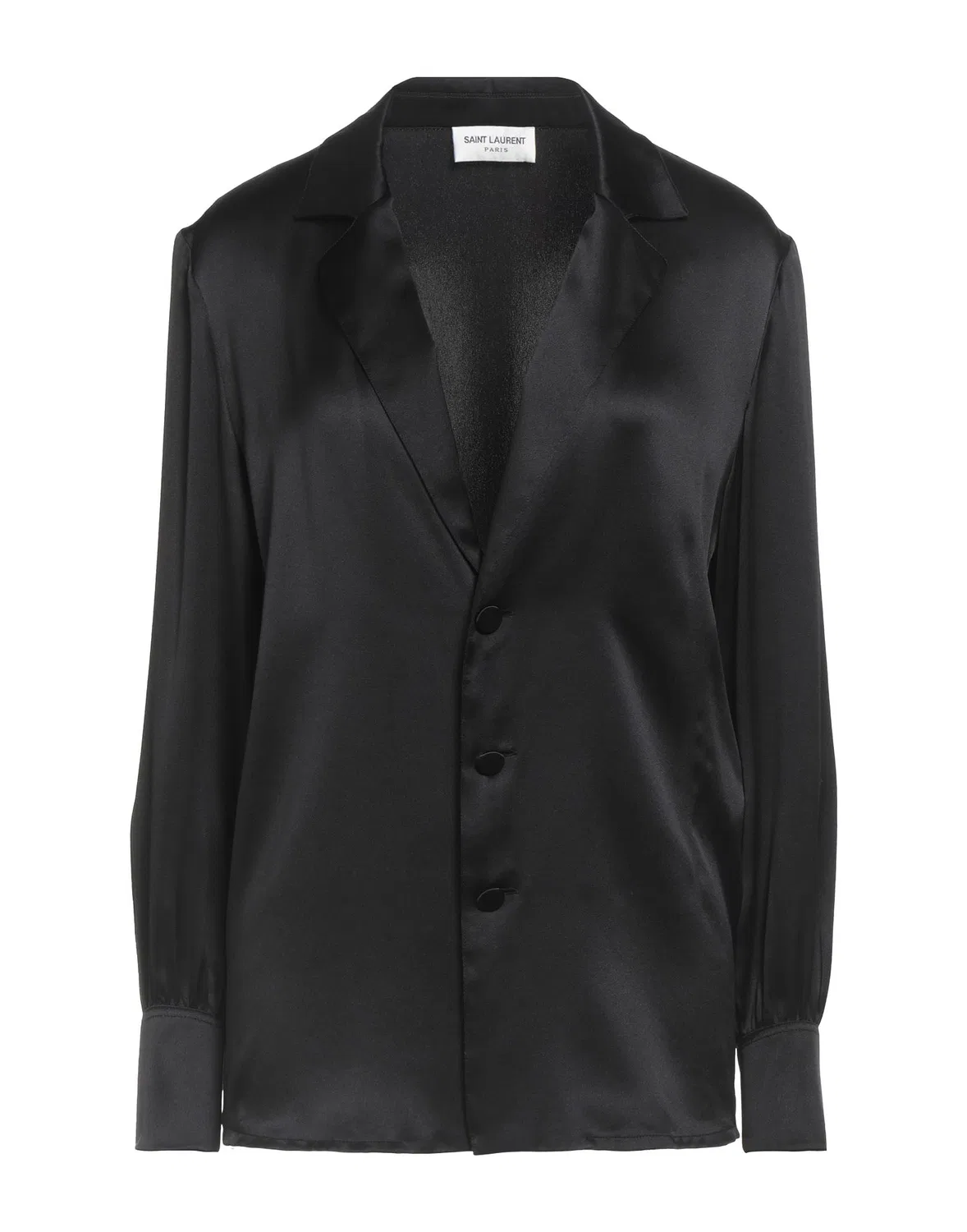 Женская шелковая рубашка Saint Laurent, черный