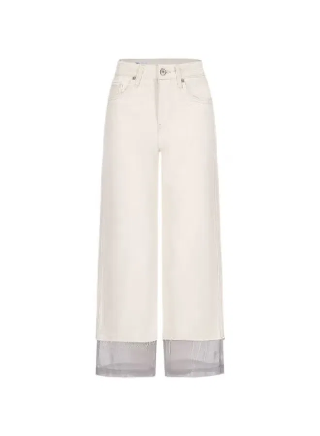 Джинсы прямые из чистого хлопка Zara, белый