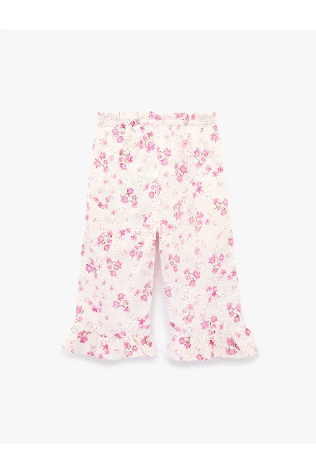 Детские широкие брюки с цветочным принтом Koton, Pink Patterned — фото 2