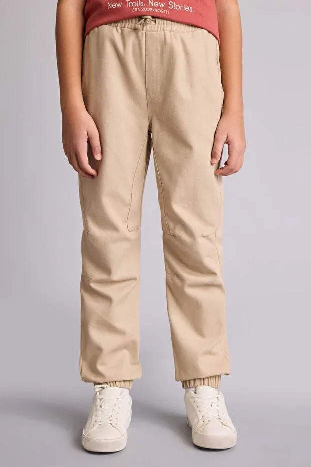 Детские брюки-джоггеры для девочек с эластичным манжетом Basics Defacto, Beige — фото 3