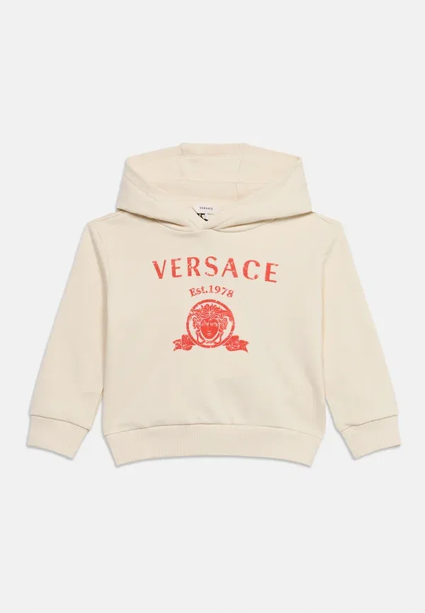 Худи унисекс с принтом в стиле университетской формы Versace, кремовый