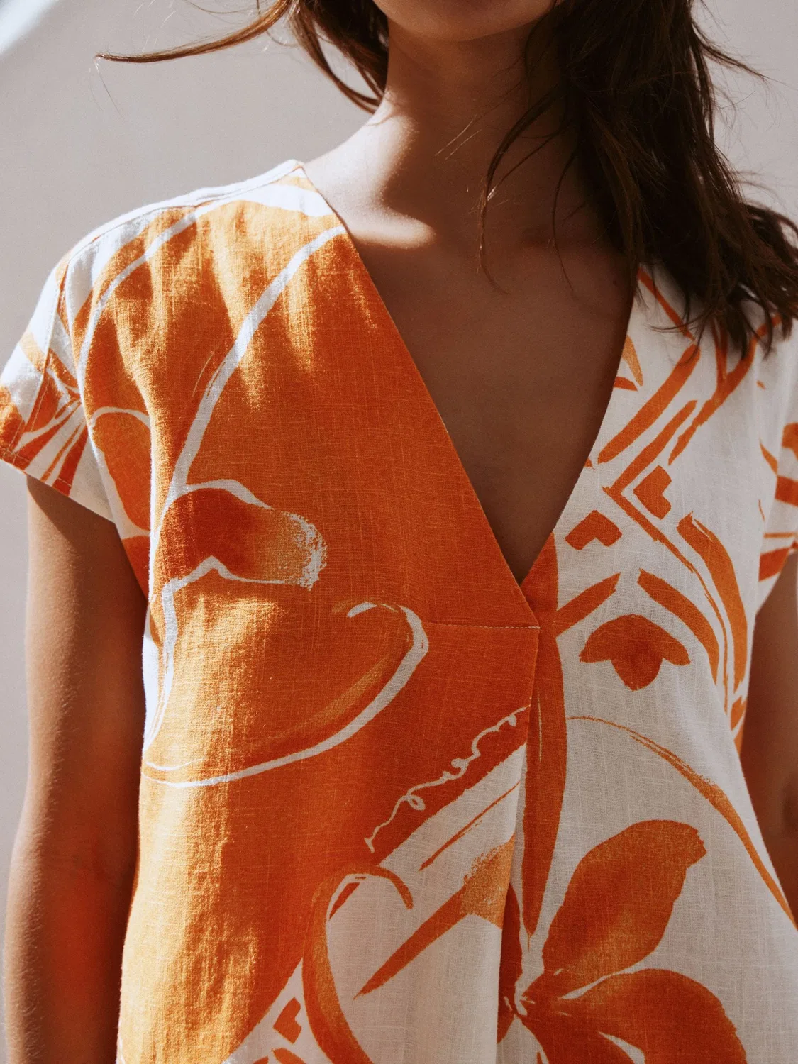 Платье-кафтан мини с принтом, Orange Tile Print Next, Оранжевый — фото 4