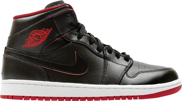 

Кроссовки Air Jordan 1 Mid Black Red, черный